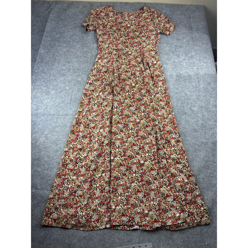 Vintage Handmade Maxi Dress Boho Cottagecore Floral Romantic Prairie Womens 4/6?